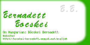 bernadett bocskei business card